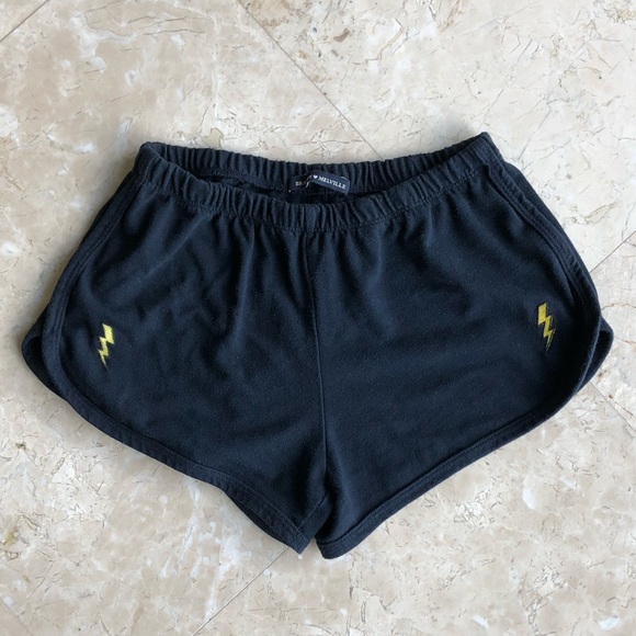 Brandy Melville Pants - Navy Lightning Embroidered Lisette Shorts